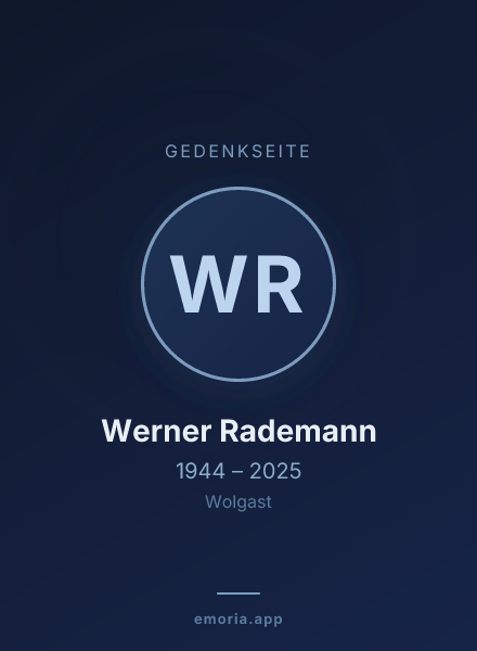 Gedenkportrait von Werner Rademann