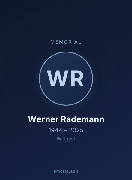Memorial portrait of Werner Rademann