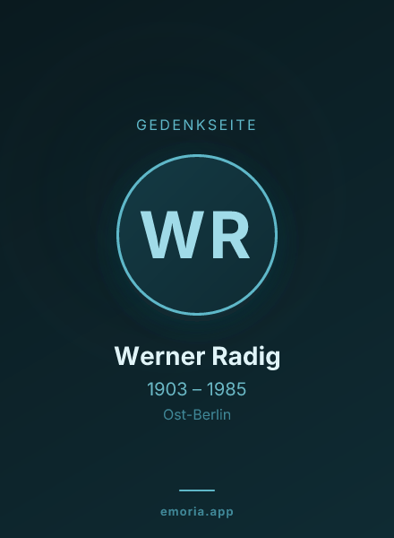 Gedenkportrait von Werner Radig