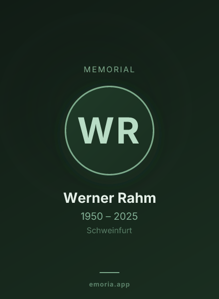 Memorial portrait of Werner Rahm