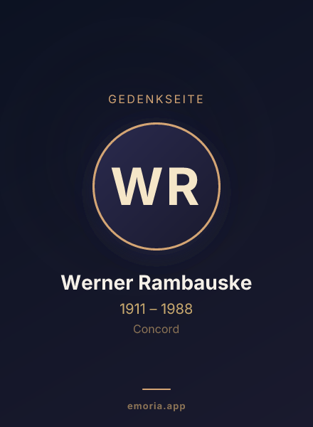 Gedenkportrait von Werner Rambauske