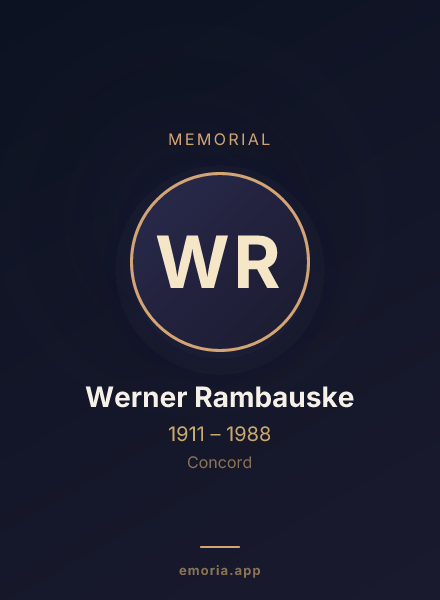 Memorial portrait of Werner Rambauske
