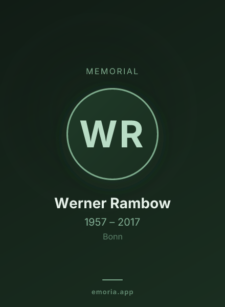 Memorial portrait of Werner Rambow
