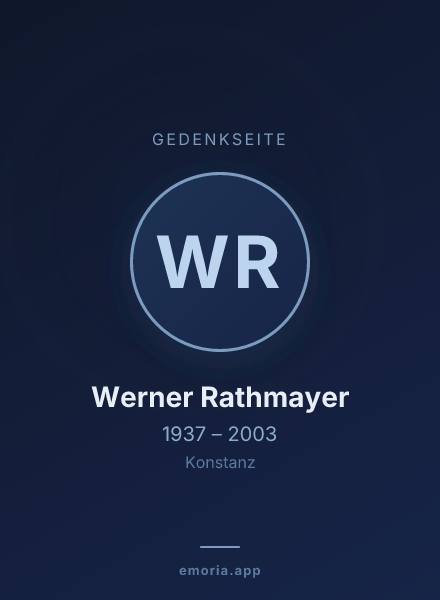 Gedenkportrait von Werner Rathmayer