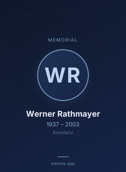 Memorial portrait of Werner Rathmayer