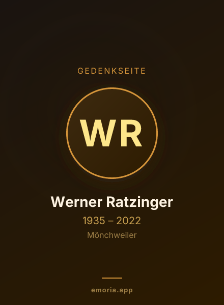 Gedenkportrait von Werner Ratzinger