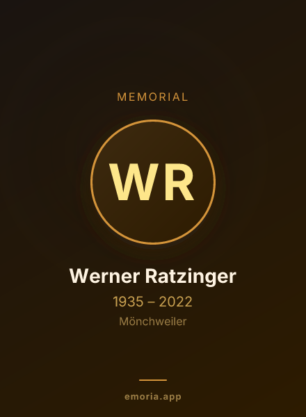 Memorial portrait of Werner Ratzinger