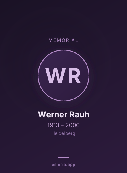 Memorial portrait of Werner Rauh