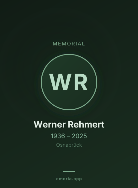 Memorial portrait of Werner Rehmert