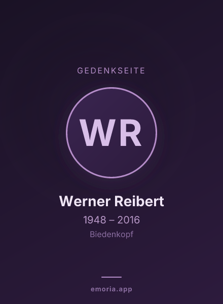 Gedenkportrait von Werner Reibert