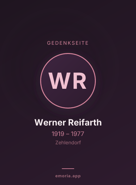 Gedenkportrait von Werner Reifarth