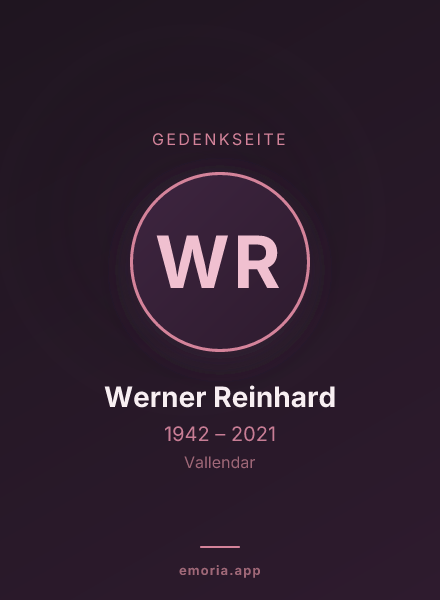 Gedenkportrait von Werner Reinhard