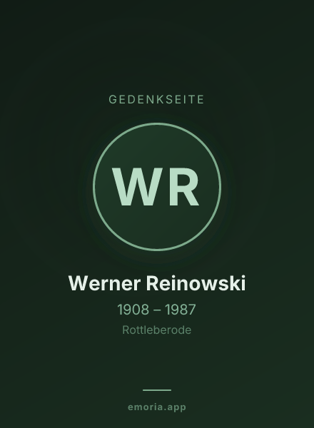 Gedenkportrait von Werner Reinowski