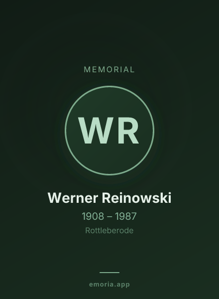 Memorial portrait of Werner Reinowski