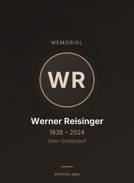 Memorial portrait of Werner Reisinger
