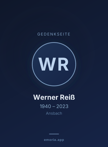 Gedenkportrait von Werner Reiß