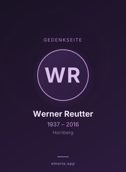 Gedenkportrait von Werner Reutter
