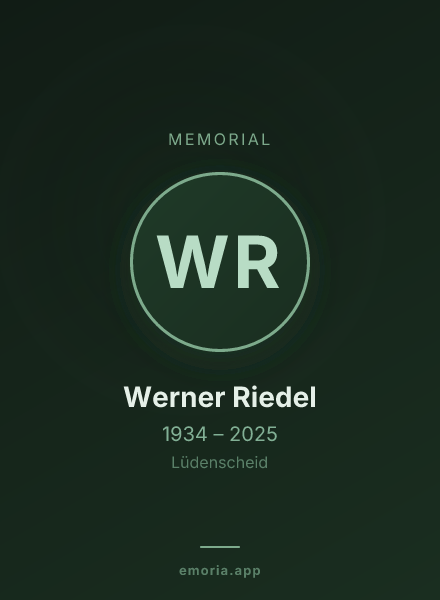 Memorial portrait of Werner Riedel
