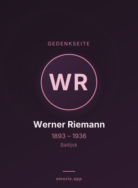 Gedenkportrait von Werner Riemann