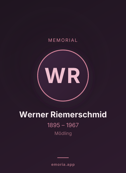 Memorial portrait of Werner Riemerschmid
