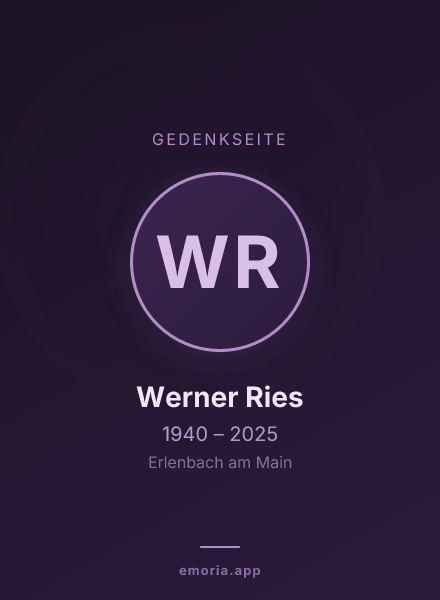 Gedenkportrait von Werner Ries
