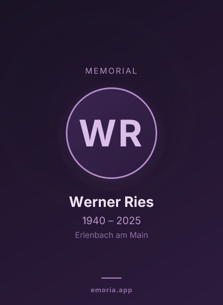 Memorial portrait of Werner Ries