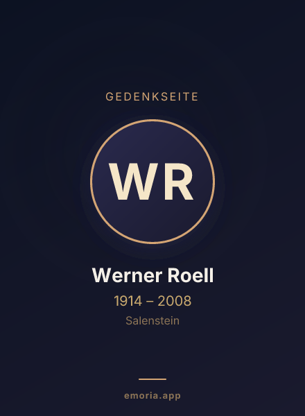 Gedenkportrait von Werner Roell