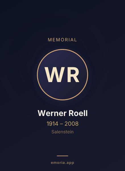Memorial portrait of Werner Roell