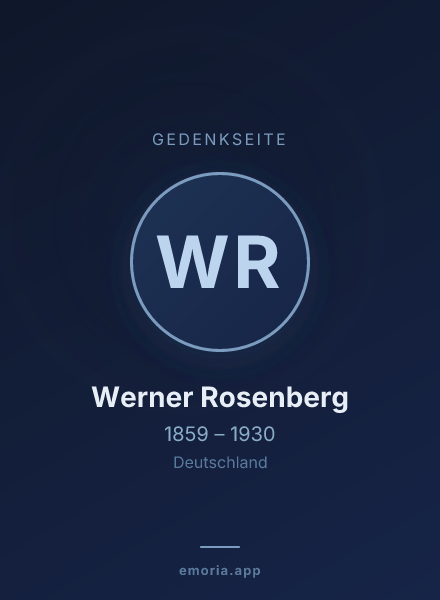 Gedenkportrait von Werner Rosenberg