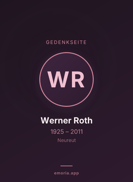 Gedenkportrait von Werner Roth