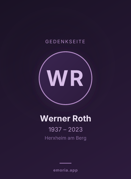 Gedenkportrait von Werner Roth
