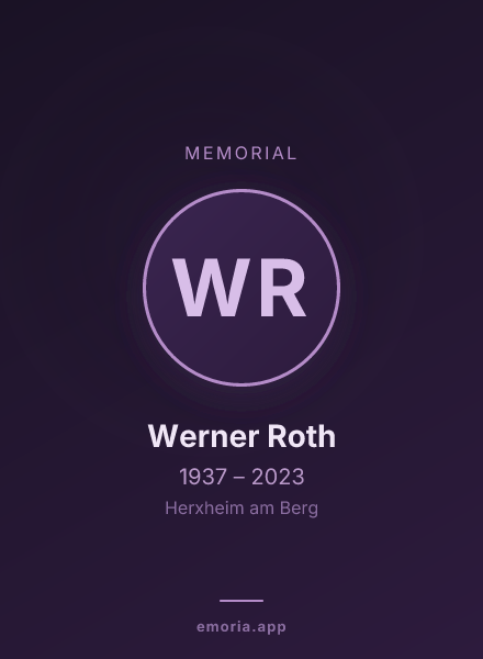 Memorial portrait of Werner Roth