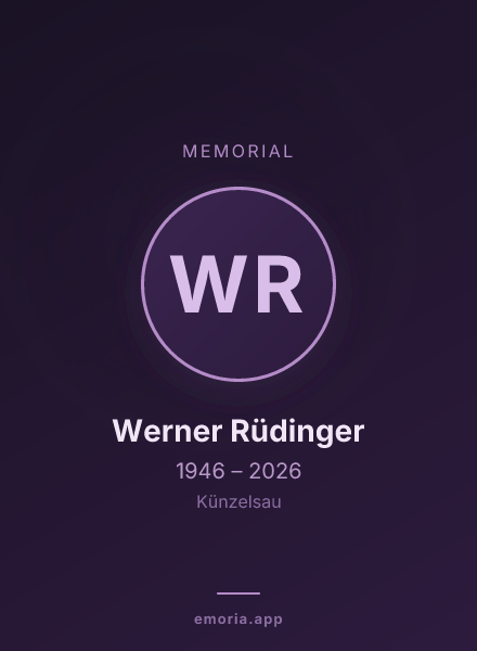 Memorial portrait of Werner Rüdinger