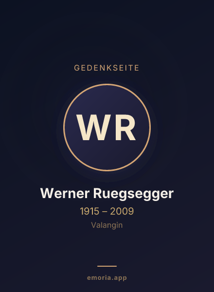 Gedenkportrait von Werner Ruegsegger