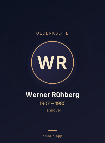Gedenkportrait von Werner Rühberg
