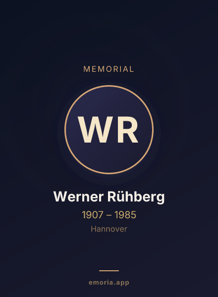 Memorial portrait of Werner Rühberg