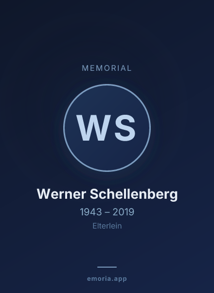 Memorial portrait of Werner Schellenberg