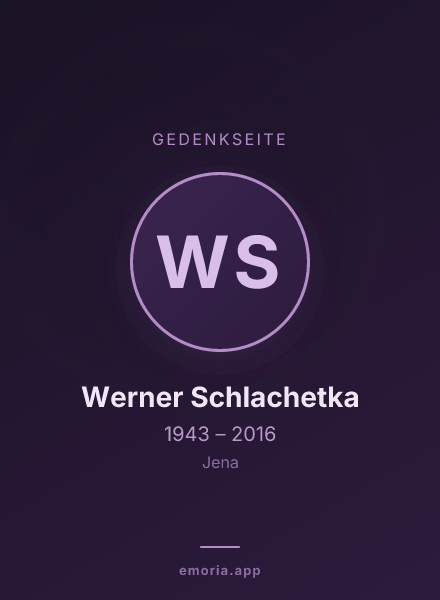 Gedenkportrait von Werner Schlachetka