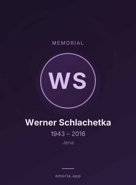 Memorial portrait of Werner Schlachetka