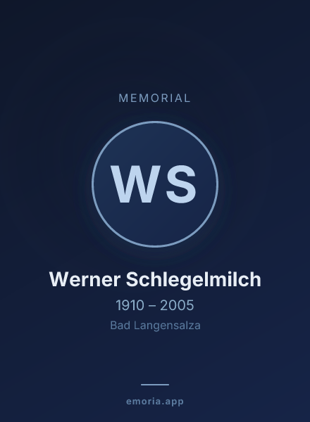 Memorial portrait of Werner Schlegelmilch