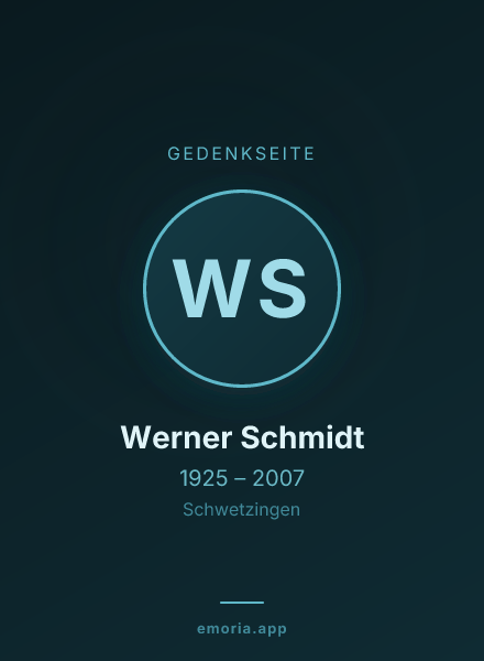 Gedenkportrait von Werner Schmidt