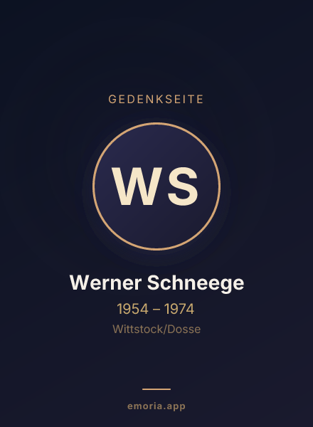 Gedenkportrait von Werner Schneege