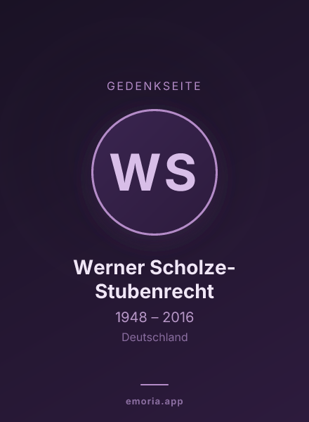 Gedenkportrait von Werner Scholze-Stubenrecht