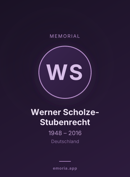 Memorial portrait of Werner Scholze-Stubenrecht
