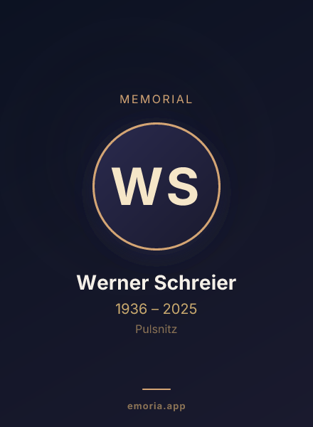 Memorial portrait of Werner Schreier