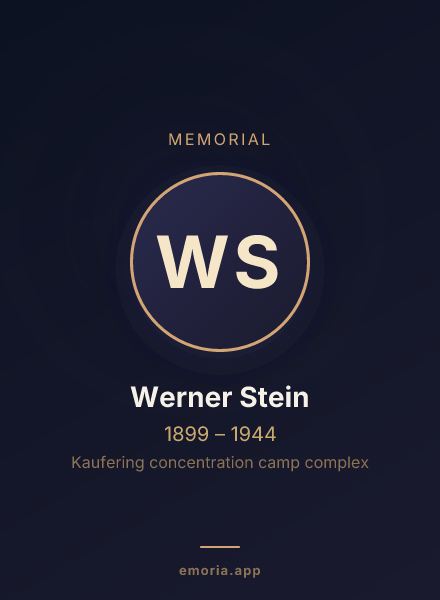 Memorial portrait of Werner Stein