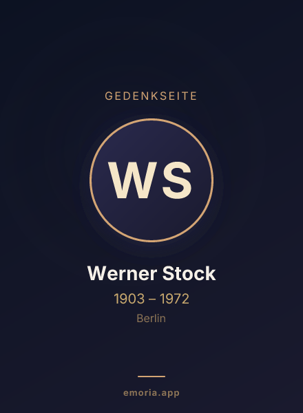 Gedenkportrait von Werner Stock