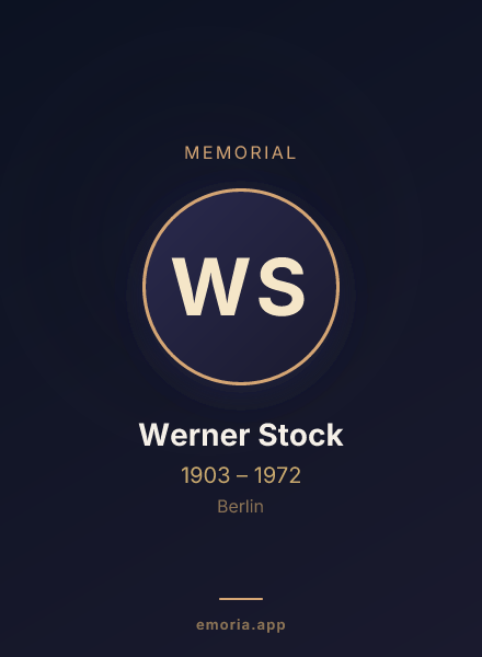 Memorial portrait of Werner Stock