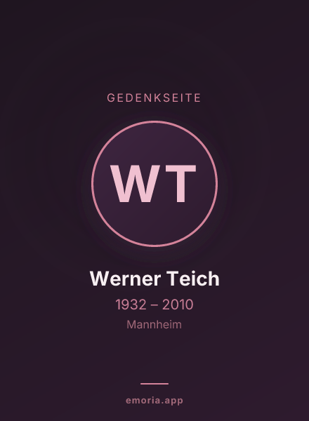 Gedenkportrait von Werner Teich