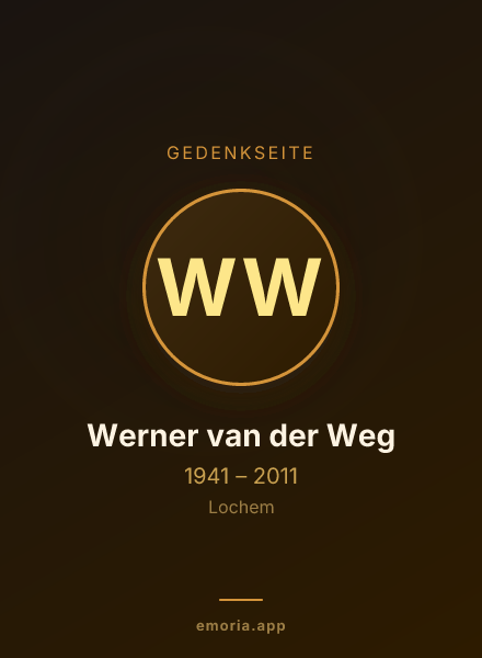 Gedenkportrait von Werner van der Weg